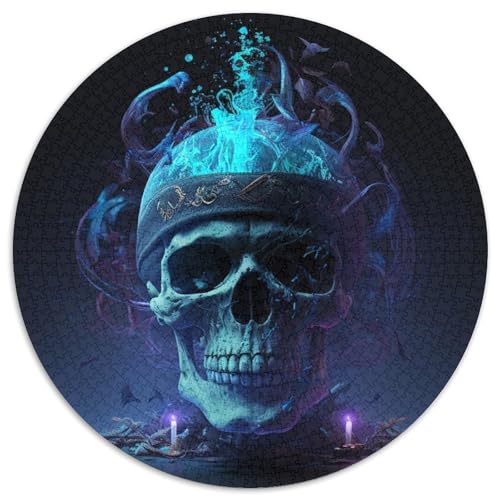 Wunderschönes Totenkopf-Puzzle, 1000 Teile, Puzzle für Erwachsene, Weihnachten, Halloween, Ostern, Neujahr, 67,5 x 67,5 cm von LiJianXXL