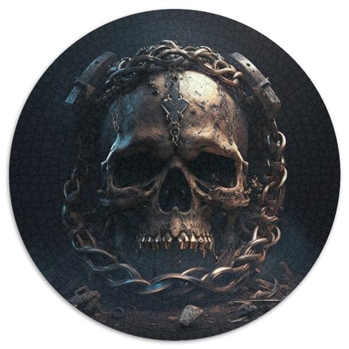 Wunderschönes Totenkopf-Puzzle für Erwachsene, 1000 Teile, rundes Puzzle, Denkspiel, interaktives Familienspiel, geeignet für Kinder ab 14 Jahren, 67,5 x 67,5 cm von LiJianXXL