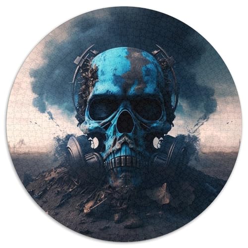 Wunderschönes Totenkopf-Puzzle mit 1000 Teilen. Rundes Puzzle mit 1000 Teilen, perfekt für Familienspaß an Weihnachten, Thanksgiving, Geburtstagen und Ostern, 67,5 x 67,5 cm von LiJianXXL