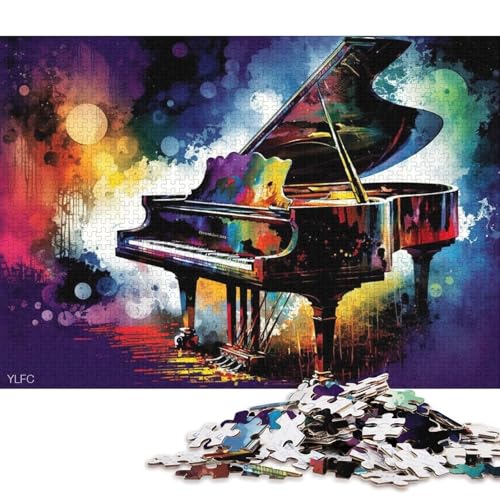 Puzzle 1000 Teile für Erwachsene, Klavierspieler-Puzzle für Kinder, Holzpuzzle, Weihnachtspuzzle-Geschenke (Größe 75 * 50 cm) von LiJianXXO