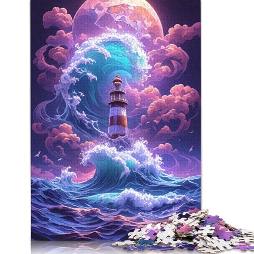 Puzzle 1000 Teile für Erwachsene und Kinder von EIN Leuchtturm in der Brandung, Puzzle für Erwachsene, Papppuzzle, tolles Geschenk für Erwachsene und Kinder, Größe: 38 x 26 cm Puzzle 1000 Teile für Erwachsene und Kinder von EIN Leuchtturm in der Brandung, Puzzle für Erwachsene, Papppuzzle, tolles Geschenk für Erwachsene und Kinder, Größe: 38 x 26 cm von LiJianXXO