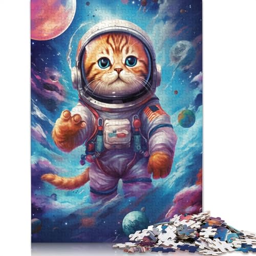 Puzzle Astronaut Baby Cat 1000 Teile Puzzle für Erwachsene und Kinder ab 12 Jahren Kartonpuzzle Lernspiele 38x26cm von LiJianXXO