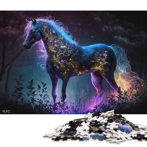 Puzzle für Erwachsene, 1000 Teile, magisches Pferd, Tier-Puzzle für Erwachsene, Kartonpuzzle, tolle Geschenke zu Weihnachten (Größe 38 * 26 cm) von LiJianXXO