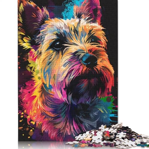 Puzzle für Erwachsene, Cairn Terrier, Hundekunst, 1000 Teile, Puzzle aus Holz für Erwachsene und Kinder ab 12 Jahren, tolles Geschenk für Erwachsene und Kinder, Größe: 75 x 50 cm Puzzle für Erwachsene, Cairn Terrier, Hundekunst, 1000 Teile, Puzzle aus Holz für Erwachsene und Kinder ab 12 Jahren, tolles Geschenk für Erwachsene und Kinder, Größe: 75 x 50 cm von LiJianXXO