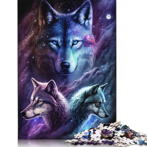 LiJianXXO Puzzle für Erwachsene und Kinder ab 12 Jahren, Galaxy Wolf, 1000 Teile, Papppuzzle, tolles Geschenk für Erwachsene (Größe 38 x 26 cm) von LiJianXXO