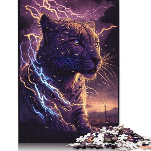 Puzzle für Teenager, Fantasie-Leoparden-Tier, 1000 Teile, Puzzle aus Karton, Puzzle für Erwachsene und Kinder, Puzzle für Erwachsene, Geschenke, Größe: 38 x 26 cm von LiJianXXO