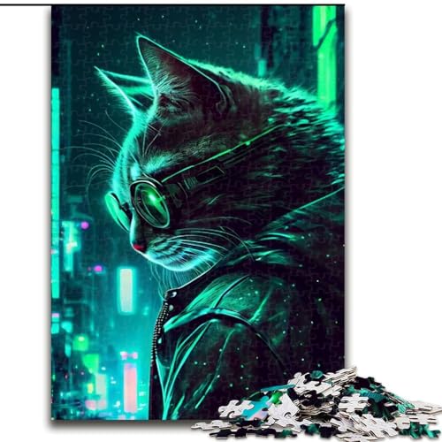1000-Teile-Puzzle für Erwachsene, Katze, aus Holz, interaktives Familienspiel, geeignet für Kinder ab 14 Jahren, 50x75cm, herausfordernd und unterhaltsam, Familienaktivität von LiJianXXR