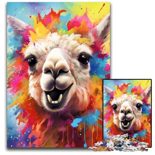 1000-teiliges Alpaka-Puzzle für Erwachsene, anspruchsvolles Denkspiel für Teenager, Spaß für den Familienspieleabend, 26x38cm/10,23x14,96 Zoll von LiJianXXR