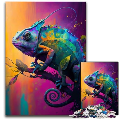1000-teiliges Chamäleon-Puzzle für Erwachsene, anspruchsvolles Denkspiel für Teenager, Spaß für den Familienspieleabend, 26x38cm/10,23x14,96 Zoll von LiJianXXR