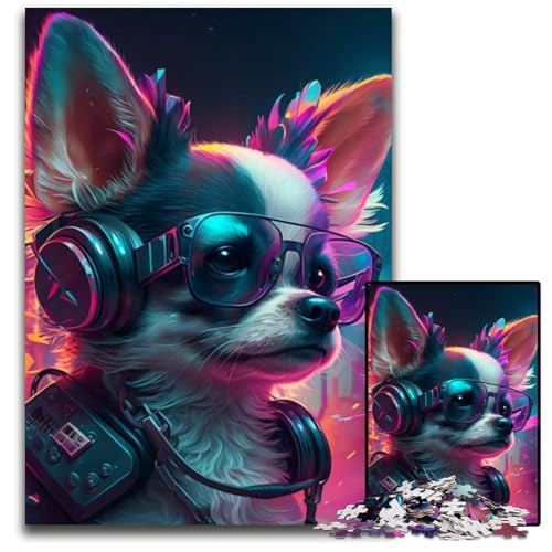 1000-teiliges Chihuahua-Puzzle für Erwachsene, anspruchsvolles Denkspiel für Teenager, Spaß für den Familienspieleabend, 26x38cm/10,23x14,96 Zoll von LiJianXXR