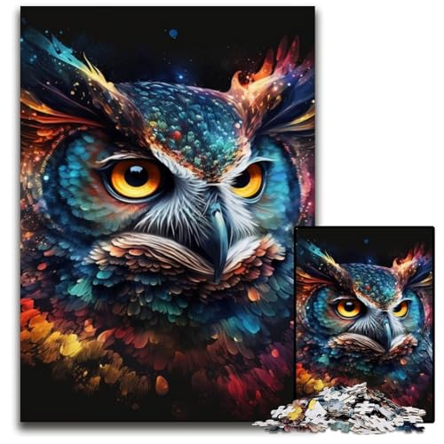 1000-teiliges Eulen-Puzzle für Erwachsene, anspruchsvolles Denkspiel für Teenager, Spaß für den Familienspieleabend, 50x75cm/19,68x29,52 Zoll von LiJianXXR