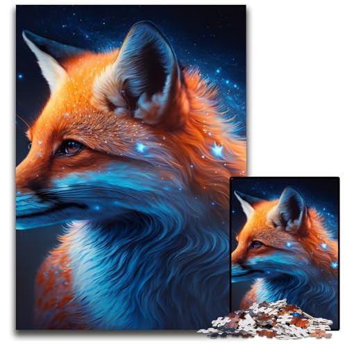 1000-teiliges Fantasy-Fuchs-Puzzle für Erwachsene, anspruchsvolles Denkspiel für Teenager, Spaß für den Familienspieleabend, 50x75cm/19,68x29,52 Zoll von LiJianXXR