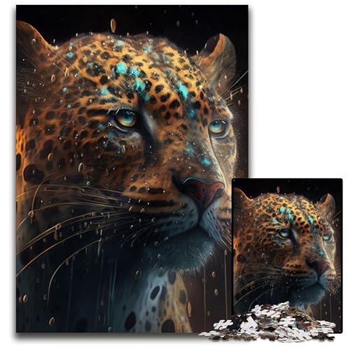 1000-teiliges Fantasy-Leoparden-Puzzle für Erwachsene, anspruchsvolles Denkspiel für Teenager, Spaß für den Familienspieleabend, 26x38cm/10,23x14,96 Zoll 1000-teiliges Fantasy-Leoparden-Puzzle für Erwachsene, anspruchsvolles Denkspiel für Teenager, Spaß für den Familienspieleabend, 26x38cm/10,23x14,96 Zoll von LiJianXXR