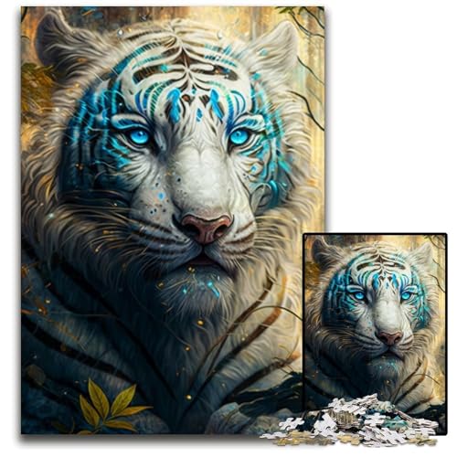 1000-teiliges Fantasy-Tiger-Puzzle für Erwachsene, anspruchsvolles Denkspiel für Teenager, Spaß für den Familienspieleabend, 26x38cm/10,23x14,96 Zoll von LiJianXXR