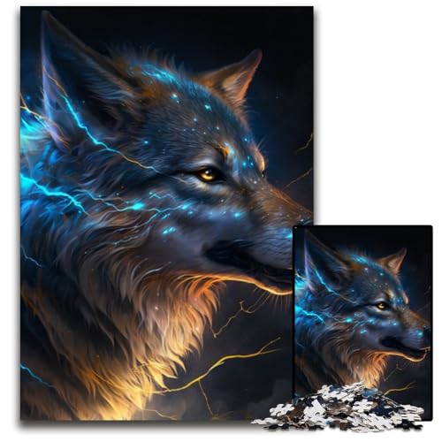 1000-teiliges Fantasy-Wolf-Puzzle für Erwachsene, anspruchsvolles Denkspiel für Teenager, Spaß für den Familienspieleabend, 26x38cm/10,23x14,96 Zoll 1000-teiliges Fantasy-Wolf-Puzzle für Erwachsene, anspruchsvolles Denkspiel für Teenager, Spaß für den Familienspieleabend, 26x38cm/10,23x14,96 Zoll von LiJianXXR