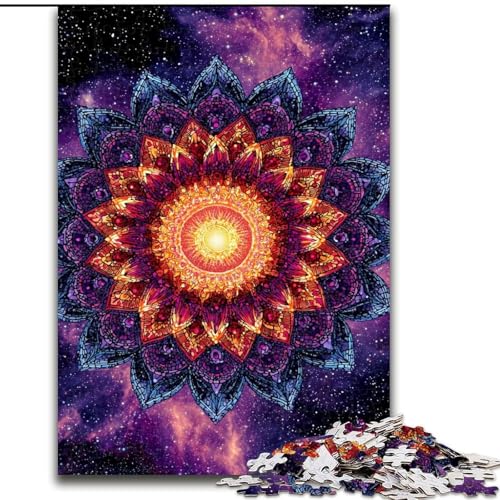 1000-teiliges Mandala-Puzzle für Teenager, anspruchsvolles Spiel und Familienspiel mit vollständig ineinandergreifenden, zufällig geformten Teilen (Größe 26x38cm) von LiJianXXR