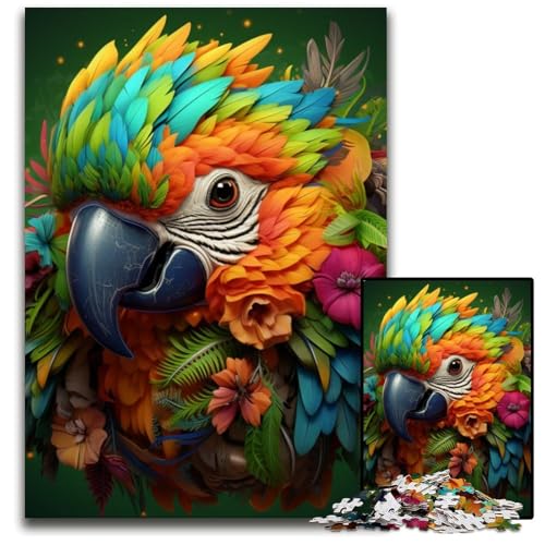 1000-teiliges Papageien-Puzzle für Erwachsene, anspruchsvolles Denkspiel für Teenager, Spaß für den Familienspieleabend, 26x38cm/10,23x14,96 Zoll von LiJianXXR