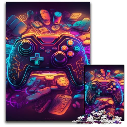 1000-teiliges Puzzle, Neon-Spiele, unmögliche Puzzles für Erwachsene, DIY-Kunstwerk, 50x75cm/19,68x29,52 Zoll von LiJianXXR
