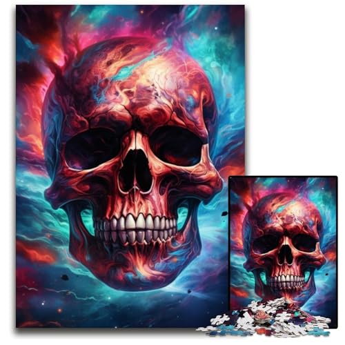 1000-teiliges Puzzle, farbenfrohes Kunst-Totenkopf-Puzzle aus Pappe, anspruchsvolles Denkspiel, Familienaktivität, Heimdekoration, 26x38cm/10,23x14,96 Zoll 1000-teiliges Puzzle, farbenfrohes Kunst-Totenkopf-Puzzle aus Pappe, anspruchsvolles Denkspiel, Familienaktivität, Heimdekoration, 26x38cm/10,23x14,96 Zoll von LiJianXXR