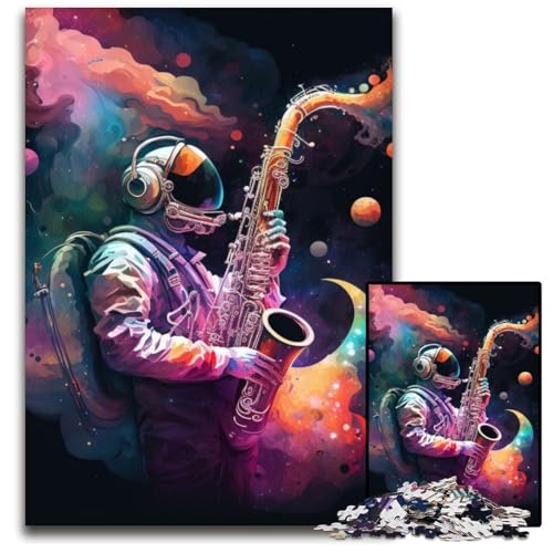 1000-teiliges Puzzle „Astronaut spielt Saxophon“, Holzpuzzle, anspruchsvolles Denkspiel, Familienaktivität, Heimdekoration, 50x75cm/19,68x29,52 Zoll 1000-teiliges Puzzle „Astronaut spielt Saxophon“, Holzpuzzle, anspruchsvolles Denkspiel, Familienaktivität, Heimdekoration, 50x75cm/19,68x29,52 Zoll von LiJianXXR