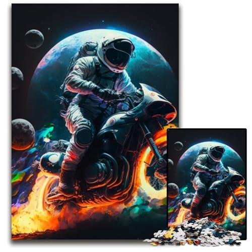 1000-teiliges Puzzle „Astronauten-Motorrad“ aus Pappe, anspruchsvolles Denkspiel, Familienaktivität, Heimdekoration, 26x38cm/10,23x14,96 Zoll 1000-teiliges Puzzle „Astronauten-Motorrad“ aus Pappe, anspruchsvolles Denkspiel, Familienaktivität, Heimdekoration, 26x38cm/10,23x14,96 Zoll von LiJianXXR