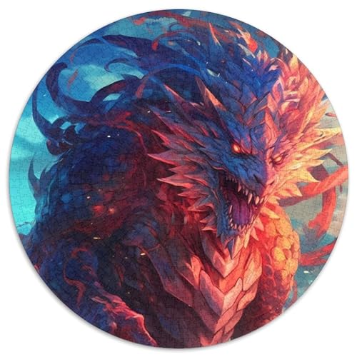 1000-teiliges Puzzle „Dragon Monster Fury“, unmögliches Puzzle für Erwachsene, kreatives Familienspiel und Heimdekoration, Teenager, 67,5 x 67,5 cm von LiJianXXR