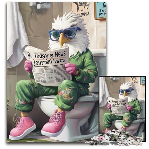 1000-teiliges Puzzle „Eagle Go Toilet“, Puzzle für Erwachsene, interaktives Familienspiel, Bastelgeschenk mit farbenfrohen Kunstwerken, 26x38cm/10,23x14,96 Zoll 1000-teiliges Puzzle „Eagle Go Toilet“, Puzzle für Erwachsene, interaktives Familienspiel, Bastelgeschenk mit farbenfrohen Kunstwerken, 26x38cm/10,23x14,96 Zoll von LiJianXXR