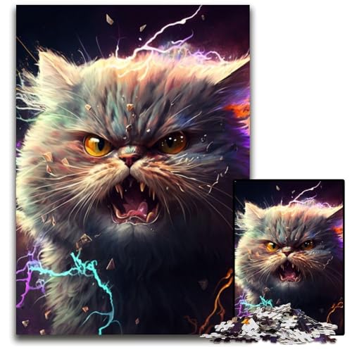 1000-teiliges Puzzle „Fantasy Cat“ aus Pappe, anspruchsvolles Denkspiel, Familienaktivität, Heimdekoration, 26x38cm/10,23x14,96 Zoll 1000-teiliges Puzzle „Fantasy Cat“ aus Pappe, anspruchsvolles Denkspiel, Familienaktivität, Heimdekoration, 26x38cm/10,23x14,96 Zoll von LiJianXXR