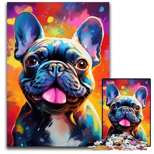 1000-teiliges Puzzle „Französische Bulldogge, Nebel“, Papppuzzle, anspruchsvolles Denkspiel, Familienaktivität, Heimdekoration, 26x38cm/10,23x14,96 Zoll 1000-teiliges Puzzle „Französische Bulldogge, Nebel“, Papppuzzle, anspruchsvolles Denkspiel, Familienaktivität, Heimdekoration, 26x38cm/10,23x14,96 Zoll von LiJianXXR