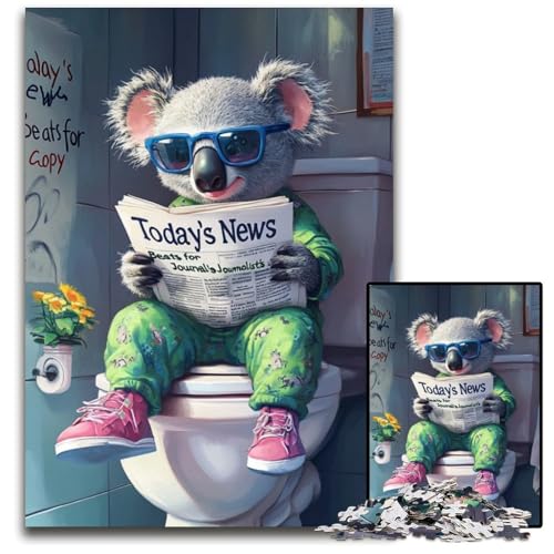 1000-teiliges Puzzle „Koala Go Toilet“ für Erwachsene, anspruchsvolles Denkspiel für Teenager, Spaß für den Familienspieleabend, 26x38cm/10,23x14,96 Zoll 1000-teiliges Puzzle „Koala Go Toilet“ für Erwachsene, anspruchsvolles Denkspiel für Teenager, Spaß für den Familienspieleabend, 26x38cm/10,23x14,96 Zoll von LiJianXXR