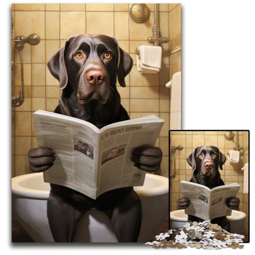 1000-teiliges Puzzle „Labrador Retriever liest Zeitung“ für Erwachsene, anspruchsvolles Denkspiel für Teenager, Spaß für den Familienspielabend, 26x38cm/10,23x14,96 Zoll 1000-teiliges Puzzle „Labrador Retriever liest Zeitung“ für Erwachsene, anspruchsvolles Denkspiel für Teenager, Spaß für den Familienspielabend, 26x38cm/10,23x14,96 Zoll von LiJianXXR