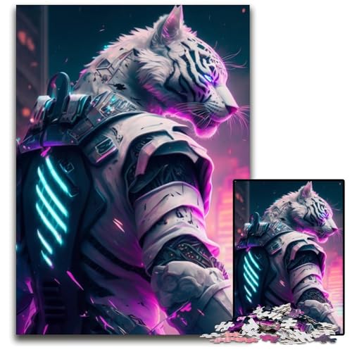 1000-teiliges Puzzle „Neon Warrior“ aus Pappe, anspruchsvolles Denkspiel, Familienaktivität, Heimdekoration, 26x38cm/10,23x14,96 Zoll von LiJianXXR