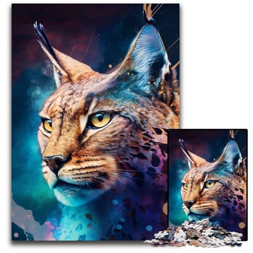 1000-teiliges Puzzle „Spirit Lynx“ für Erwachsene, anspruchsvolles Denkspiel für Teenager, Spaß für den Familienspieleabend, 26x38cm/10,23x14,96 Zoll von LiJianXXR