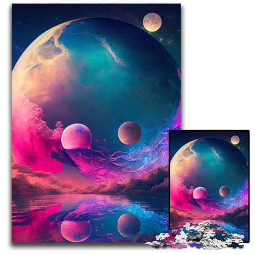 1000-teiliges Puzzle „Universum Planet“, schwierige Puzzles für Erwachsene für Feiertage, Geburtstage und Familienspieleabende, 26x38cm/10,23x14,96 Zoll 1000-teiliges Puzzle „Universum Planet“, schwierige Puzzles für Erwachsene für Feiertage, Geburtstage und Familienspieleabende, 26x38cm/10,23x14,96 Zoll von LiJianXXR