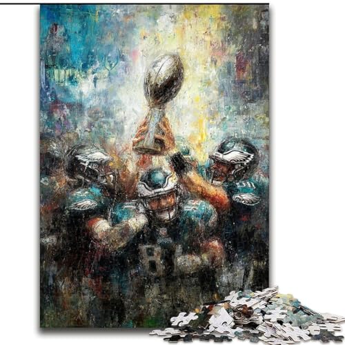 1000-teiliges Puzzle American Football, Denksportaufgabe zur Wanddekoration, einzigartige Geburtstags 14-Jährige (Größe 26x38cm) von LiJianXXR