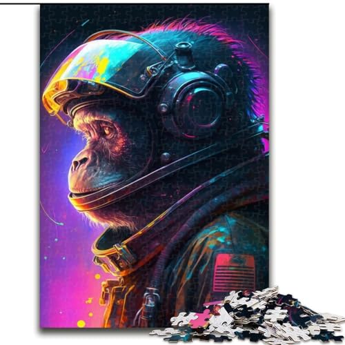 1000-teiliges Puzzle Astronautenaffe aus Holz, Kinder ab 14 Jahren, 50x75cm, kreatives Familienspiel und Heimdekoration, Teenager 1000-teiliges Puzzle Astronautenaffe aus Holz, Kinder ab 14 Jahren, 50x75cm, kreatives Familienspiel und Heimdekoration, Teenager von LiJianXXR