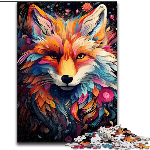 1000-teiliges Puzzle Bizarrer bunter Fuchs aus Holz, Eltern, Partner, Freunde – ab 14 Jahren, 50x75cm, DIY-Kunstdekor 1000-teiliges Puzzle Bizarrer bunter Fuchs aus Holz, Eltern, Partner, Freunde – ab 14 Jahren, 50x75cm, DIY-Kunstdekor von LiJianXXR