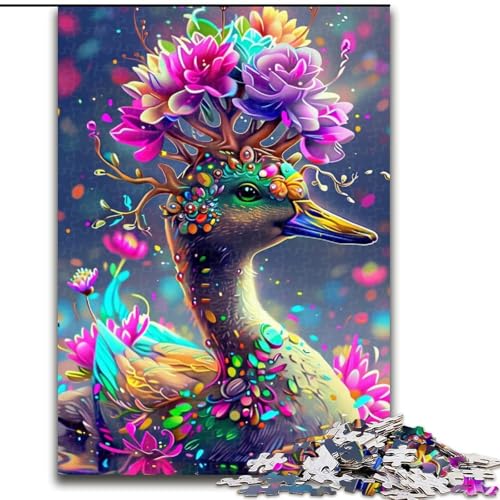 1000-teiliges Puzzle Enten mit Blumenkronen aus Holz, Kinder ab 14 Jahren, 50x75cm, Denkspiel für Teenager, Spieleabend mit der Familie 1000-teiliges Puzzle Enten mit Blumenkronen aus Holz, Kinder ab 14 Jahren, 50x75cm, Denkspiel für Teenager, Spieleabend mit der Familie von LiJianXXR