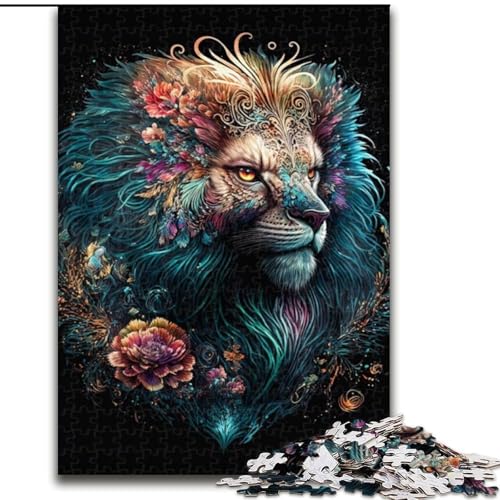 1000-teiliges Puzzle Fantasie-Löwe aus Holz, Kinder ab 14 Jahren, 50x75cm, Denkspiel für Teenager, Spieleabend mit der Familie von LiJianXXR