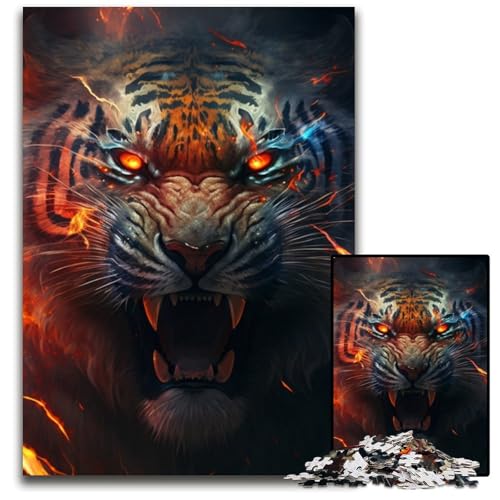 1000-teiliges Puzzle Fantasy Tiger, schwierige Puzzles für Erwachsene für Feiertage, Geburtstage und Familienspieleabende, 50x75cm/19,68x29,52 Zoll 1000-teiliges Puzzle Fantasy Tiger, schwierige Puzzles für Erwachsene für Feiertage, Geburtstage und Familienspieleabende, 50x75cm/19,68x29,52 Zoll von LiJianXXR