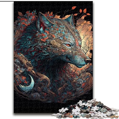 1000-teiliges Puzzle Fantasy Wolf aus Holz, Kinder ab 14 Jahren, 50x75cm, Denkspiel für Teenager, Spieleabend mit der Familie 1000-teiliges Puzzle Fantasy Wolf aus Holz, Kinder ab 14 Jahren, 50x75cm, Denkspiel für Teenager, Spieleabend mit der Familie von LiJianXXR