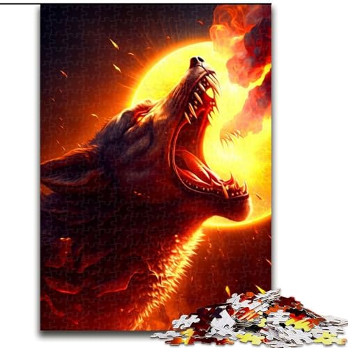 1000-teiliges Puzzle Fantasy Wolf aus Holz, anspruchsvolles Denkspiel für Teenager, Spaß für den Familienspielabend, 1000 Teile(50x75cm) von LiJianXXR