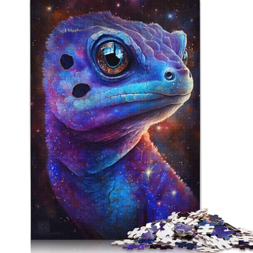 1000-teiliges Puzzle Galaxie-Gecko-Puzzle, Kartonpuzzle, lustige Aktivitäten zu Hause, Geburtstagsgeschenk, Reisegeschenk (Größe 38 x 26 cm) von LiJianXXR
