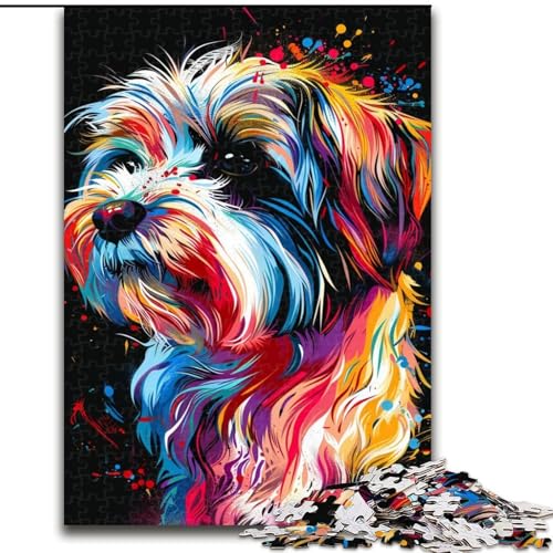 1000-teiliges Puzzle Havaneser-Hund, Kunst-Puzzle aus Karton, perfekt als Dekoration für Zuhause und Büro, Partys, Geburtstage und Feiertagsgeschenke, 1000 Stück(26x38cm) von LiJianXXR