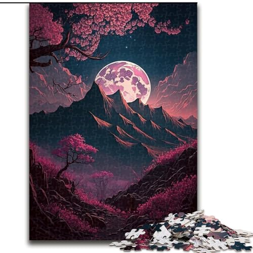1000-teiliges Puzzle Japanische Kirschblüten aus Holz, Geburtstage, Weihnachten, Halloween, Erntedankfest, Ostern, 1000 Teile(50x75cm) von LiJianXXR