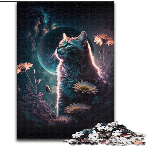 1000-teiliges Puzzle Katze und Blume Neon aus Holz, Kinder ab 14 Jahren, 50x75cm, Denkspiel für Teenager, Spieleabend mit der Familie 1000-teiliges Puzzle Katze und Blume Neon aus Holz, Kinder ab 14 Jahren, 50x75cm, Denkspiel für Teenager, Spieleabend mit der Familie von LiJianXXR