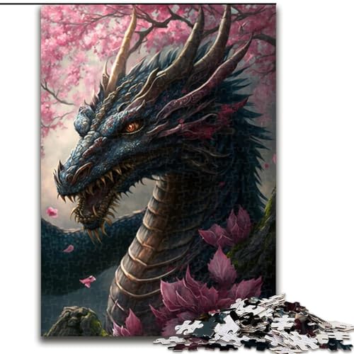 1000-teiliges Puzzle Kirschblütenbaum-Drache aus Holz, Kinder ab 14 Jahren, 50x75cm, Denkspiel für Teenager, Spieleabend mit der Familie 1000-teiliges Puzzle Kirschblütenbaum-Drache aus Holz, Kinder ab 14 Jahren, 50x75cm, Denkspiel für Teenager, Spieleabend mit der Familie von LiJianXXR