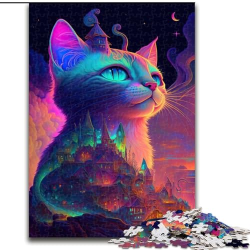 1000-teiliges Puzzle Landschaftskatze aus Holz, Kinder ab 14 Jahren, 50x75cm, kreatives Familienspiel und Heimdekoration, Teenager 1000-teiliges Puzzle Landschaftskatze aus Holz, Kinder ab 14 Jahren, 50x75cm, kreatives Familienspiel und Heimdekoration, Teenager von LiJianXXR