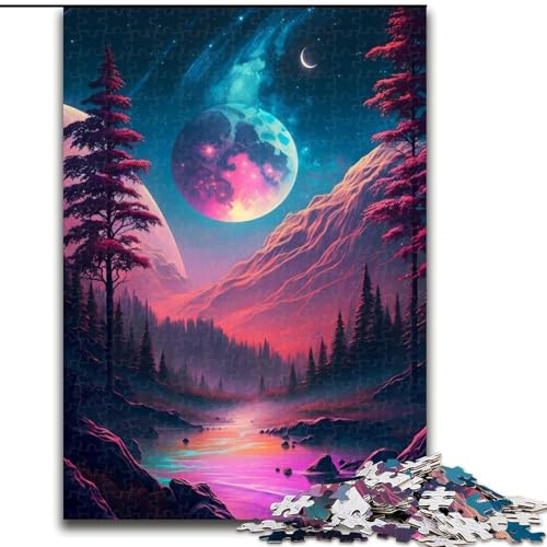 1000-teiliges Puzzle Mondlicht im Fluss aus Holz, Kinder ab 14 Jahren, 50x75cm, Denkspiel für Teenager, Spieleabend mit der Familie 1000-teiliges Puzzle Mondlicht im Fluss aus Holz, Kinder ab 14 Jahren, 50x75cm, Denkspiel für Teenager, Spieleabend mit der Familie von LiJianXXR