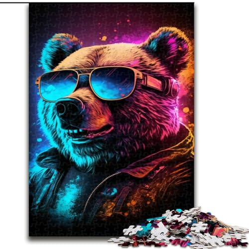 1000-teiliges Puzzle Neon Nights Bear aus Holz, Eltern, Partner, Freunde – ab 14 Jahren, 50x75cm, DIY-Kunstdekor 1000-teiliges Puzzle Neon Nights Bear aus Holz, Eltern, Partner, Freunde – ab 14 Jahren, 50x75cm, DIY-Kunstdekor von LiJianXXR